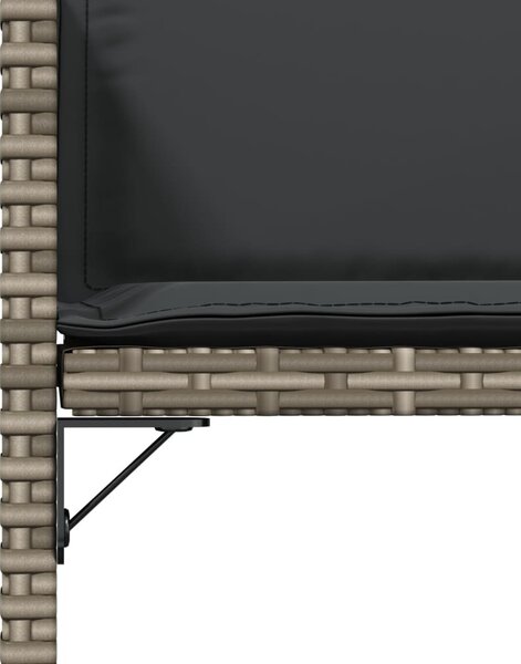 4 db szürke polyrattan kerti szék párnával