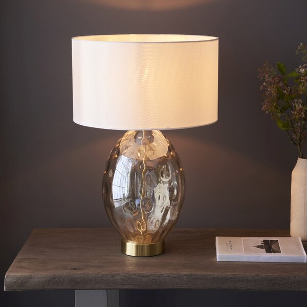 Endon glamour modern asztali lámpa elin dimple fehér sárgaréz pezsgő end101150