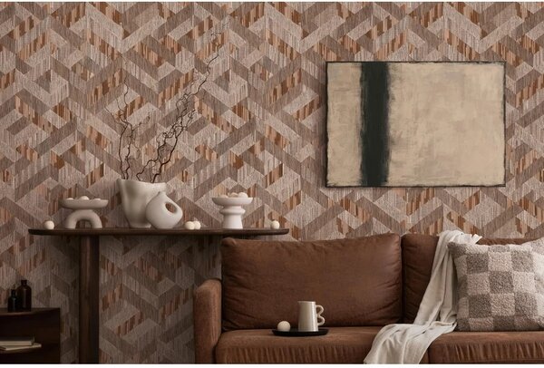 TF30035789 geometrikus mintájú barna tapéta