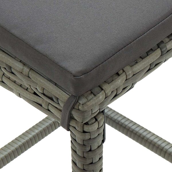 VidaXL 3 részes szürke polyrattan bárszett