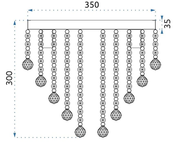 Toolight Szerszámlámpa, Crystal mennyezeti lámpa APP514-5C 5xE14, króm, OSW-00071