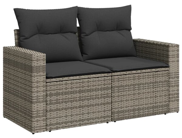 13 részes szürke polyrattan kerti ülőgarnitúra párnákkal