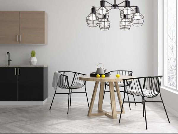 Mennyezeti lámpa APP735-6C Loft stílusú fekete
