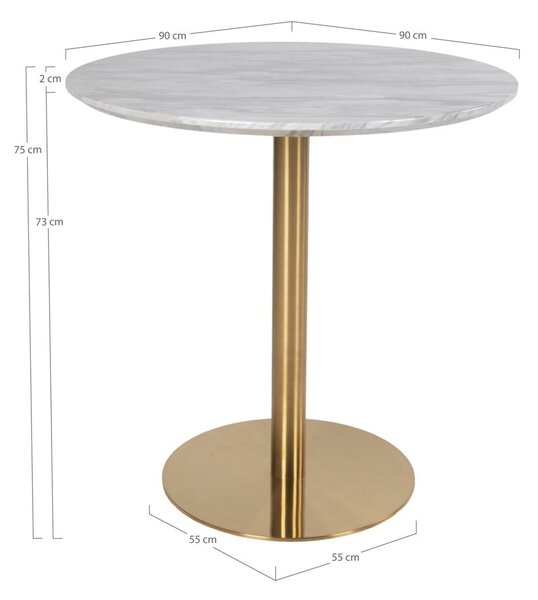 Kerek étkezőasztal márvány dekoros asztallappal ø 90 cm Bolzano – House Nordic
