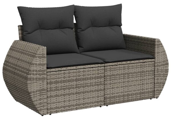 6 részes szürke polyrattan kerti ülőgarnitúra párnákkal