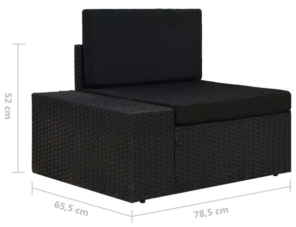 VidaXL Polyrattan Kerti Ülőgarnitúra - 9 részes - Fekete