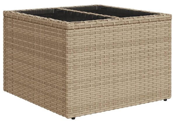 10 részes bézs polyrattan kerti ülőgarnitúra párnával