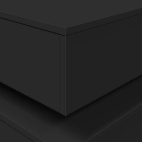 Fekete dohányzóasztal LED-lámpákkal 50 x 50 x 40 cm