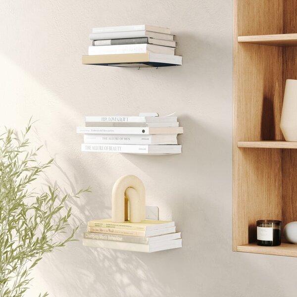 Ezüstszínű fém polc készlet 3 db-os 14 cm Conceal – Umbra