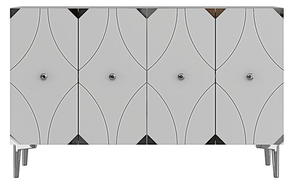 Alfa komód, fehér-ezüst, 120 cm