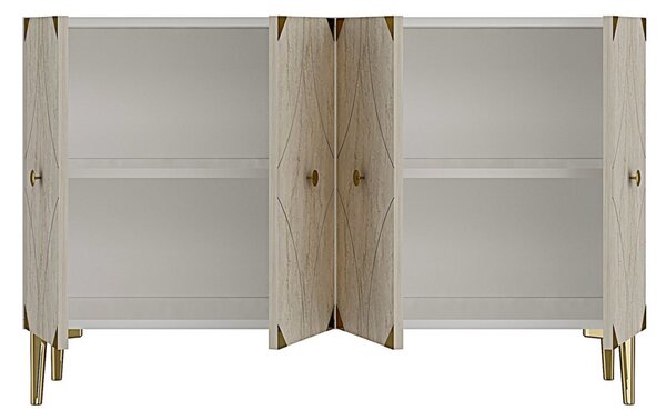 Alfa komód, fehér-travertin, 120 cm – TR555CHM1439