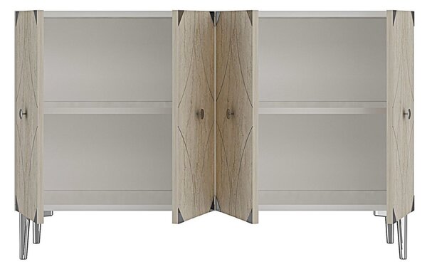 Alfa komód, fehér-travertin, 120 cm – TR555CHM1442