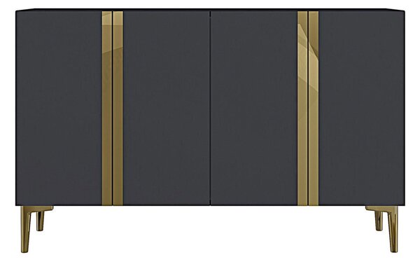 Anka komód, antracit-arany, 120 cm