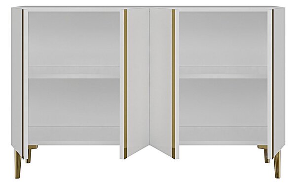 Anka komód, fehér-arany, 120 cm