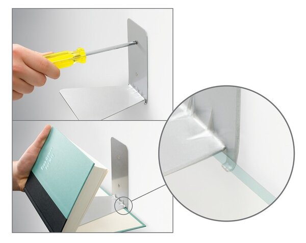Ezüstszínű fém polc készlet 3 db-os 18 cm Conceal – Umbra