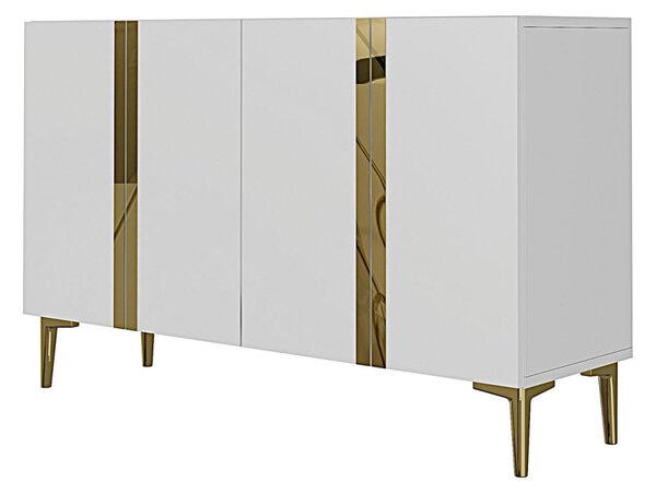 Anka komód, fehér-arany, 120 cm