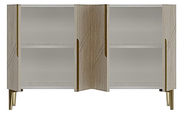 Evva komód, fehér-travertin, 120 cm – TR555CHM1506