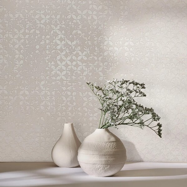 TF30035122 geometrikus mintájú bézs tapéta