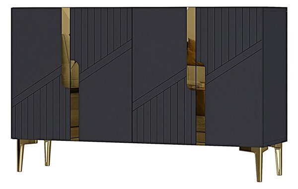 Evva komód, antracit-arany, 120 cm