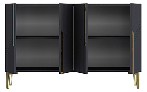 Evva komód, antracit-arany, 120 cm