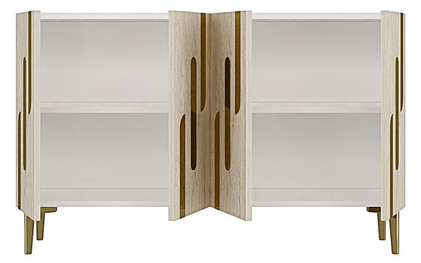 Ece komód, fehér-travertin, 120 cm – TR555CHM1512