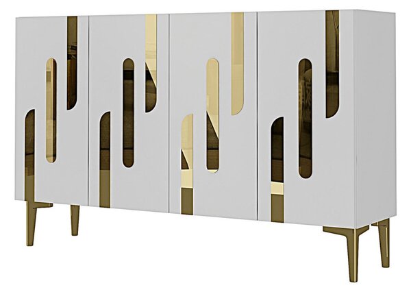 Ece komód, fehér-arany, 120 cm