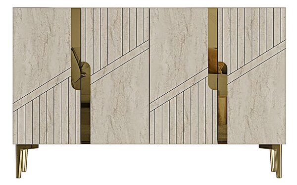 Evva komód, fehér-travertin, 120 cm – TR555CHM1506