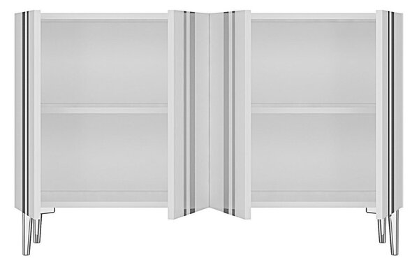 Mia komód, fehér-ezüst, 120 cm