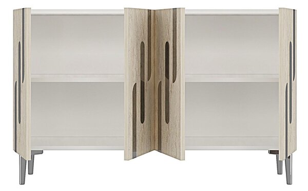 Ece komód, fehér-travertin, 120 cm – TR555CHM1515