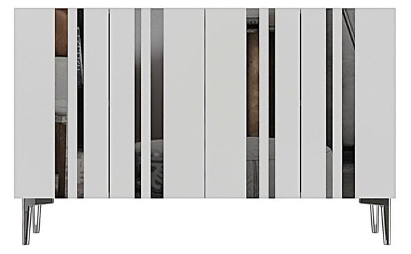 Mia komód, fehér-ezüst, 120 cm