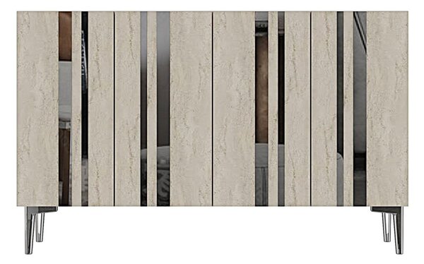Mia komód, fehér-travertin, 120 cm – TR555CHM1521