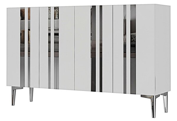 Mia komód, fehér-ezüst, 120 cm
