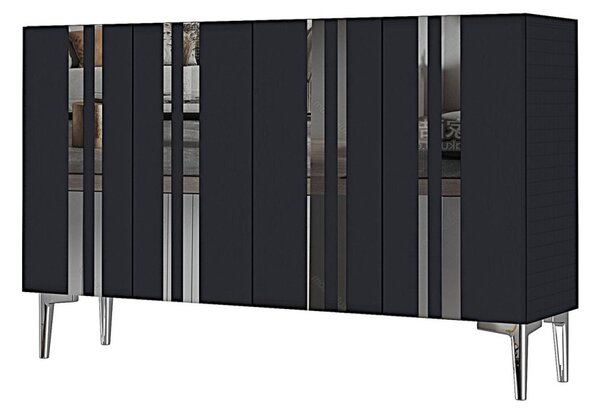 Mia komód, antracit-ezüst, 120 cm