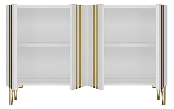 Mia komód, fehér-arany, 120 cm