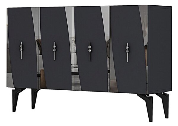 Elips komód, antracit-ezüst, 120 cm