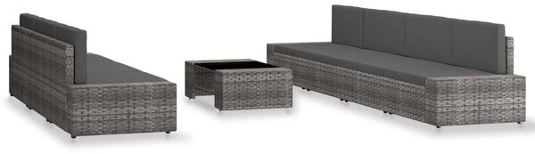 8 részes szürke polyrattan kerti ülőgarnitúra