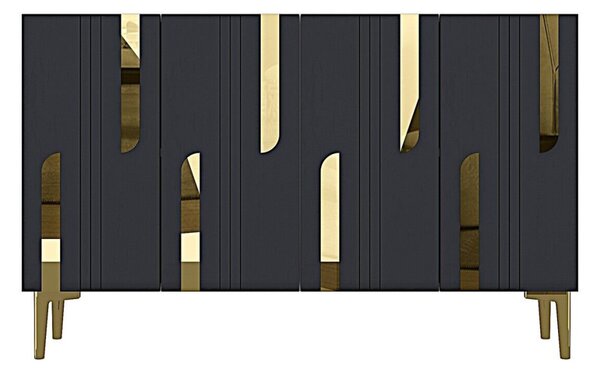 Nota komód, antracit-arany, 120 cm
