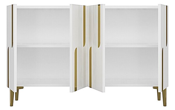 Nota komód, fehér-arany, 120 cm