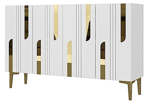 Nota komód, fehér-arany, 120 cm