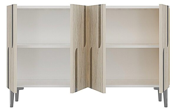 Nota komód, fehér-travertin, 120 cm – TR555CHM1534