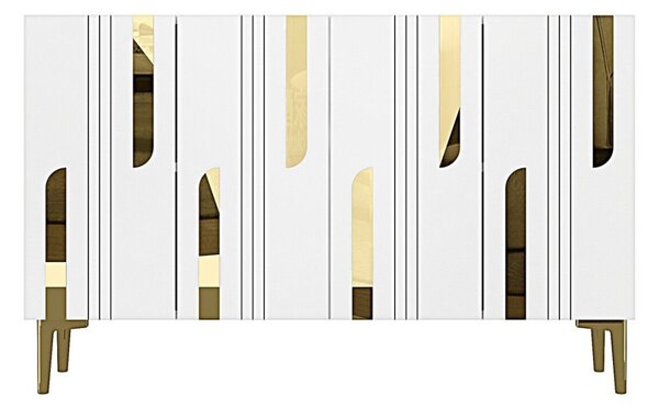 Nota komód, fehér-arany, 120 cm