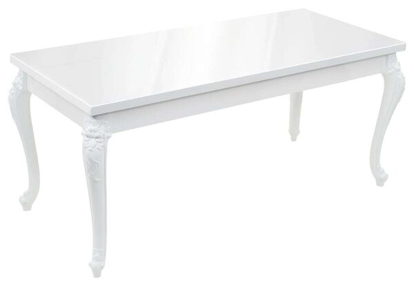 Elegáns Fehér Magasfényű Étkezőasztal - 179x89x81 cm