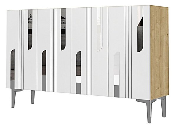 Nota komód, zafír tölgy-fehér, 120 cm – TR555CHM1535