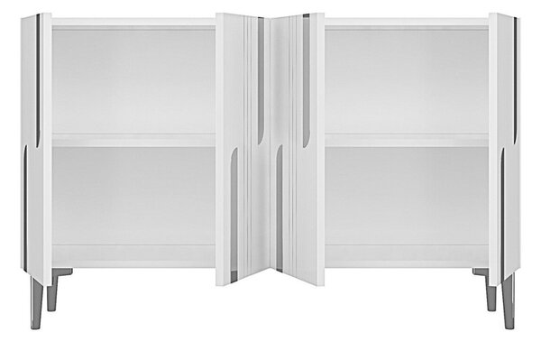 Nota komód, fehér-ezüst, 120 cm