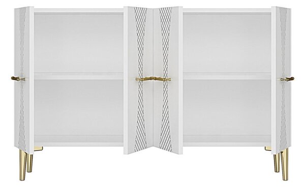 Slim komód, fehér, 120 cm