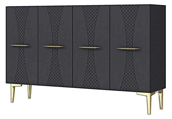 Slim komód, antracit, 120 cm