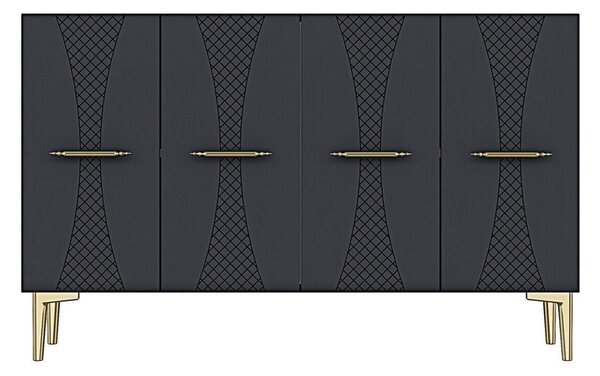 Slim komód, antracit, 120 cm