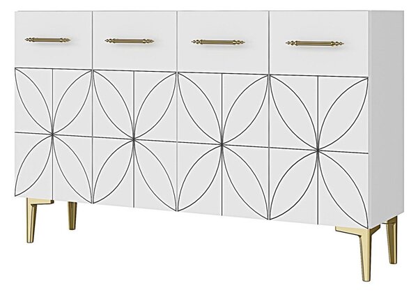 Eliz komód, fehér, 120 cm