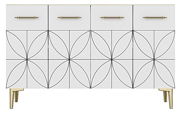 Eliz komód, zafír tölgy-fehér, 120 cm