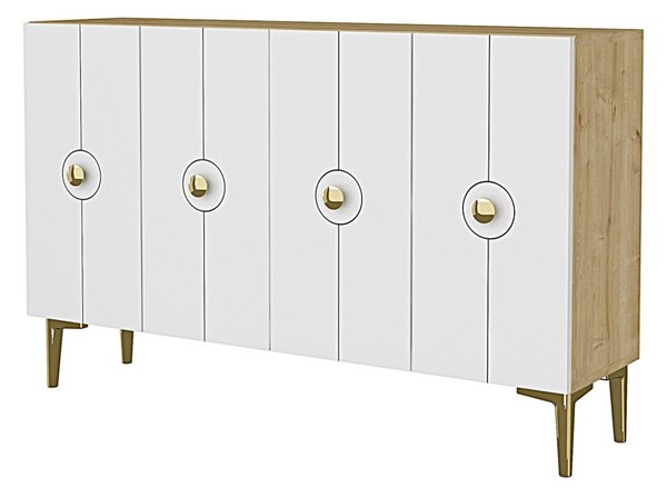 Enlem komód, zafír tölgy-fehér, 120 cm